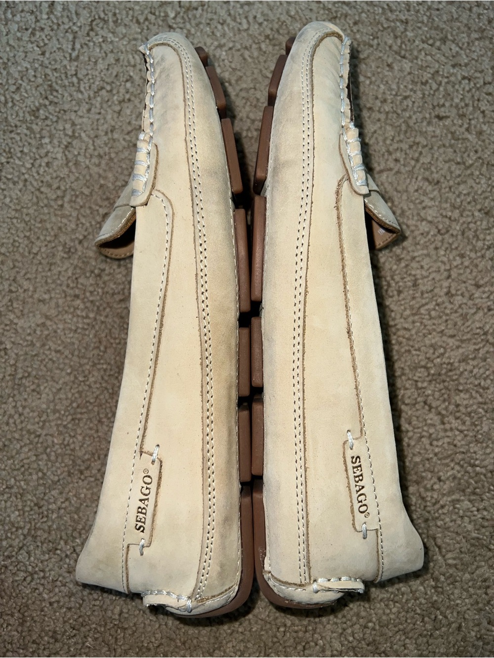 Women’s Sebago Kedge Penny Loafer Nubuck Leather Driver Moccasins – 7.5 Taupe - Picture 3 of 13